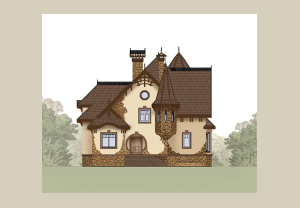 Дизайн фасадов загородных домов _ частичная облицовка фасада камнем