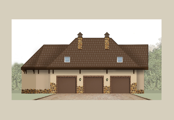 частичная облицовка дома камнем - дизайн фасада загородного дома